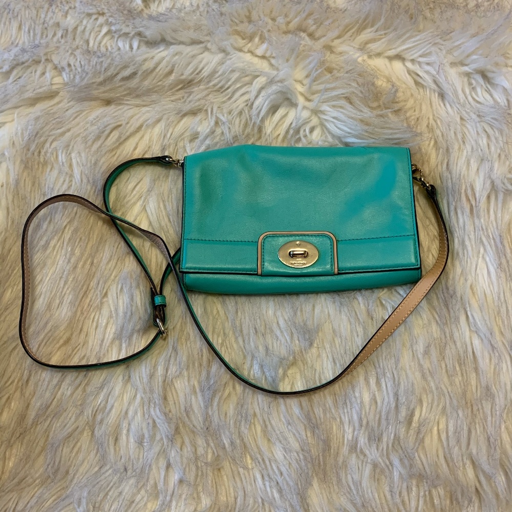 Kate Spade Turquoise Genuine Leather Clutch